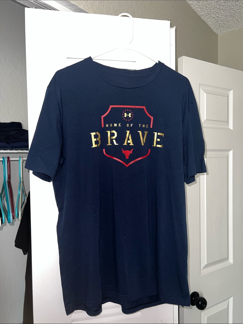 Project Rock | Navy Short-Sleeve 'Home of the Brave' Graphic Tee